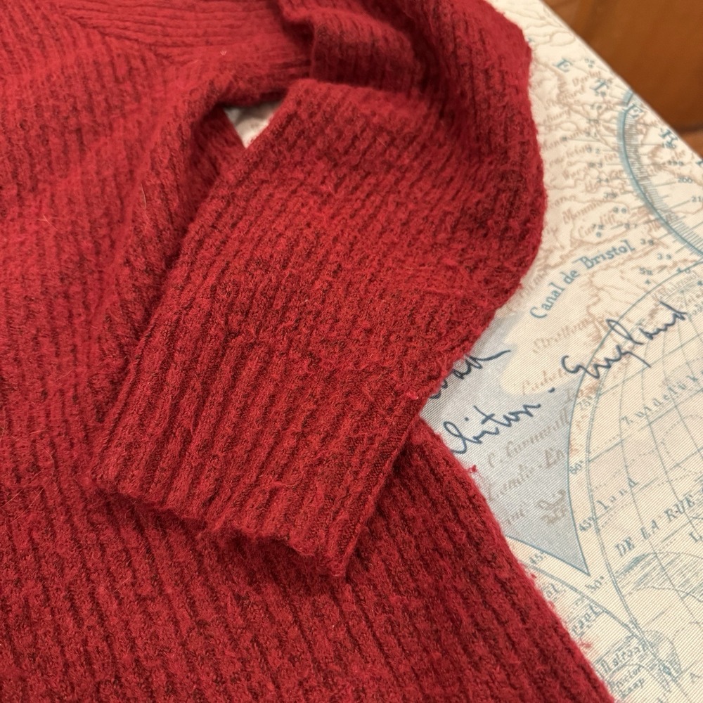 Torrid Vegan Cashmere Sweater Mini‎ Dress Rhubarb Red V-Neck Ribbed Knit 2 - Picture 8 of 16
